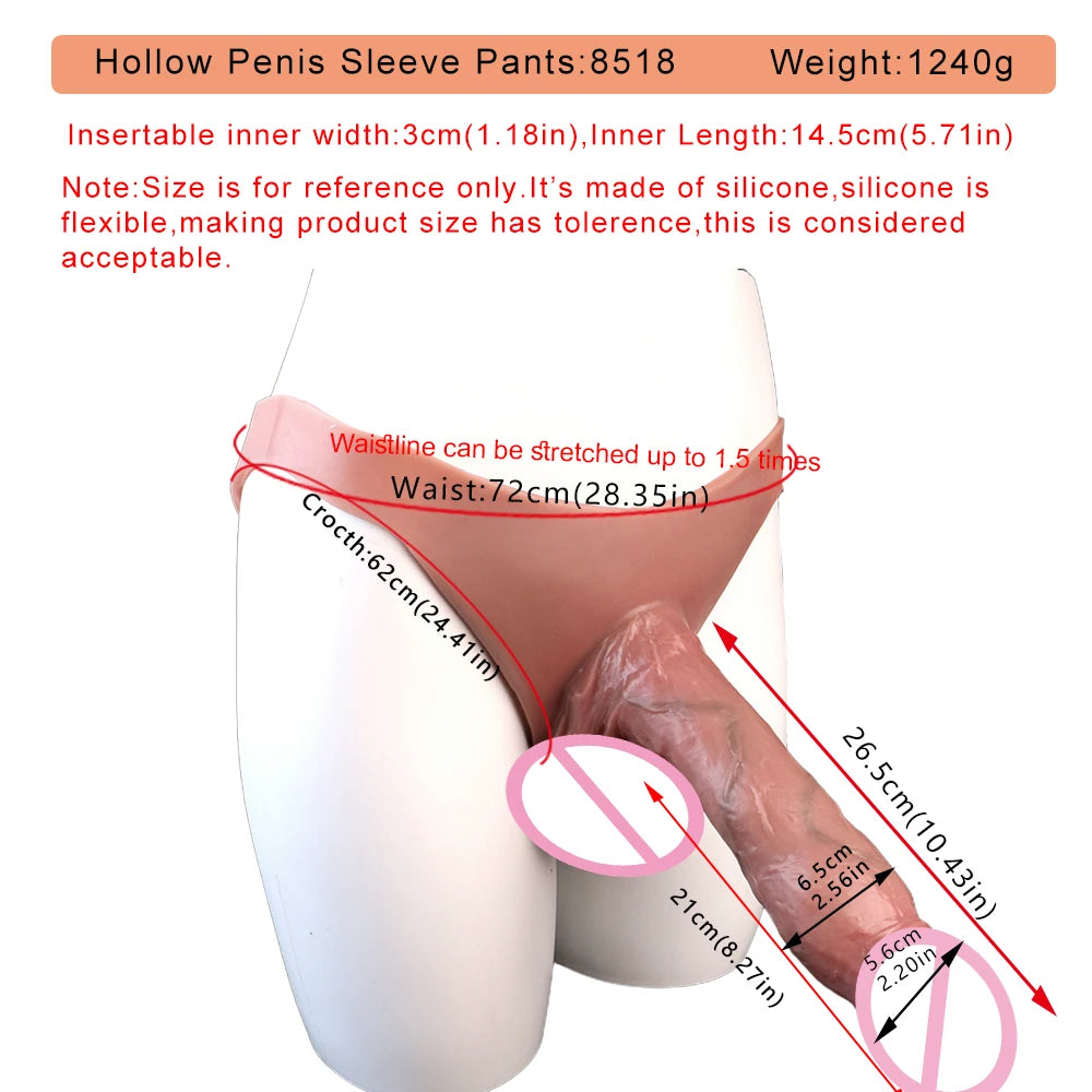 SXXY 10 Styles Large Strapon Hollow Dildo For Men Women Gay Silicone Male Penis Sleeve Pants Delay Ejaculation Sex Toys