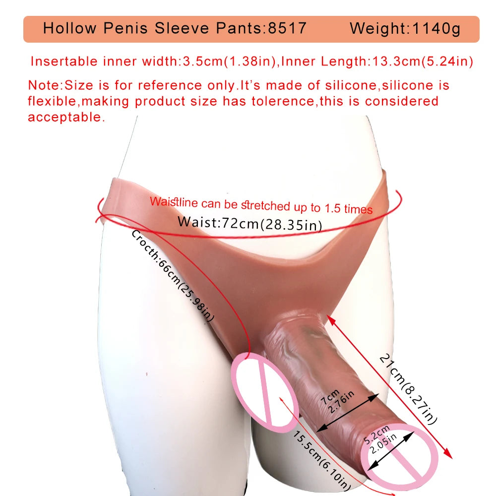 SXXY 10 Styles Large Strapon Hollow Dildo For Men Women Gay Silicone Male Penis Sleeve Pants Delay Ejaculation Sex Toys